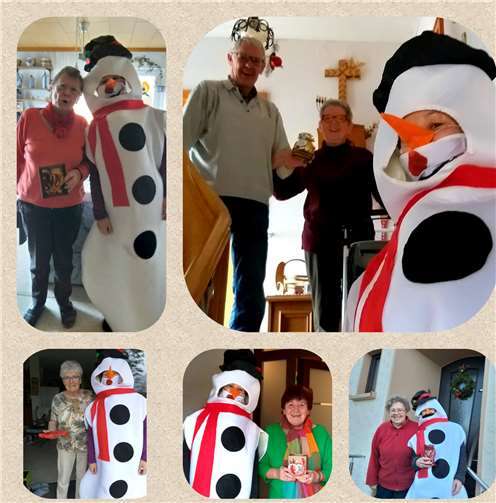 Melanie Anhäuser, als Schneemann, beglückte die Mitglieder mit keinen Präsenten. Foto: privat
