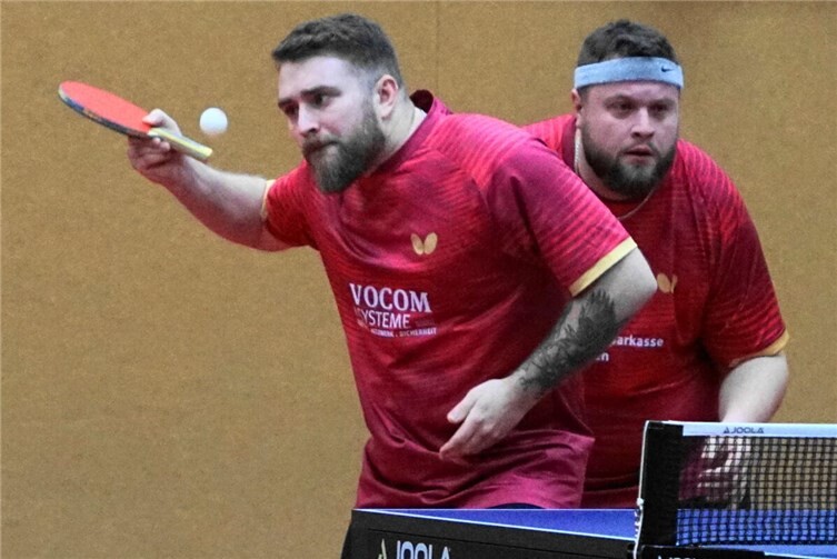 Mendiger Doppel Vladi Bauer (l.) / Mirko Heuft beim Sieg über die Kontrahenten aus Kail.Foto: Michael Schreiber