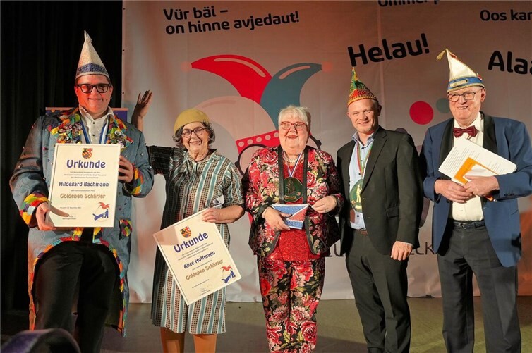 Michael Bleidt, Alice Hoffmann, Hildegard Bachmann, OB Jan Einig und Fredi Winter, Foto: FF