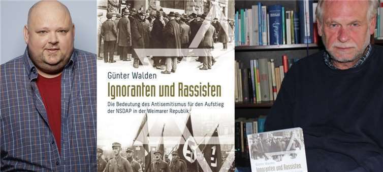 Michael Köhler (links) diskutierte mit Bürgern über das Buch von Günter Walden. Foto: privat