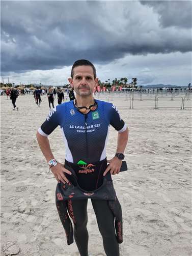 Michael Krämer vor dem Schwimmstart in Alcudia/Mallorca.