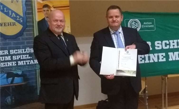 Michael Krings aus Nickenich bei der Ehrung in der Stefan-Heusel-Halle. Foto: privat