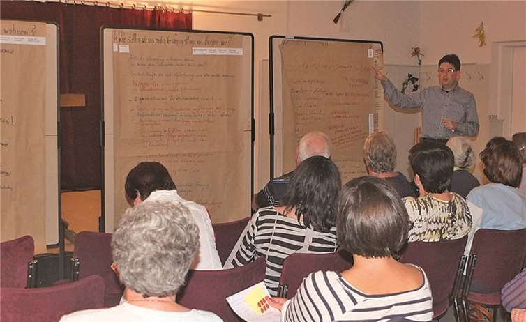 Michael Mang, einer der drei Moderatoren, bei der Vorstellung der Ergebnisse seiner Arbeitsgruppe. privat