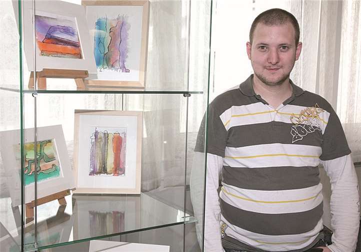 Michael Wingender schuf das Motivbild „Gespräch“ der Ausstellung Retrospektive 2011-2014.