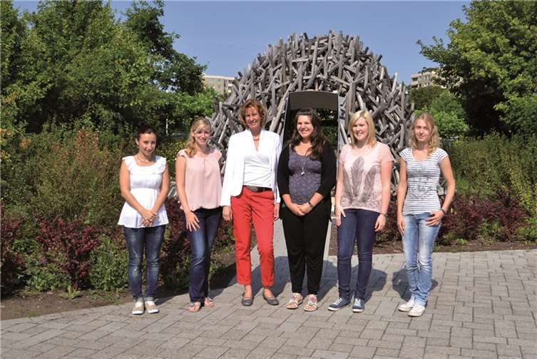 Michelle Kranz, Ausbilderin Sarah Korf, Ausbildungsleiterin Anne Kratz, Jugend- und Auszubildendenvertreterin Ana Sauer, Miriam Johanntokrax, Nina Heidmann (v.l.) privat