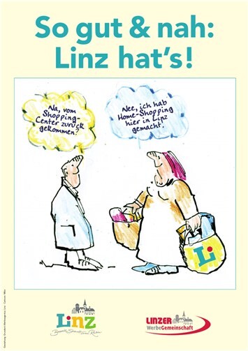 Mike Grunzke hat Karikaturen entwickelt, die Besucher und Einwohner zum Schmunzeln anregen - und hoffentlich zum „Home Shoppen“ vor der Haustür anregen. Quelle: Mike Grunzke