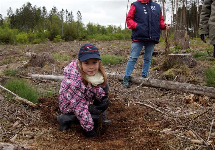 Millie plünderte ihre Spardose um das Projekt ‚Mit Traktor Eichen mehr erreichen‘ zu fördern und half natürlich auch aktiv bei der Umsetzung.