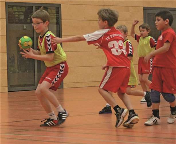 Mit Eifer beim Spiel: Die Mini-Handballer aus Merl. privat
