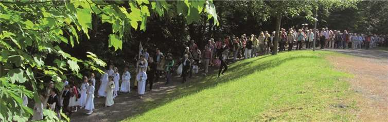 Mit Gebet und Gesang zogen die nahezu 400 Wallfahrer aus der Diözese Fulda ein.