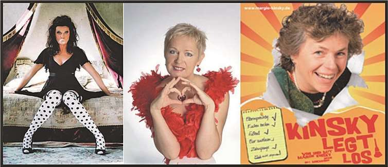 Mit Margie Kinsky, Patrizia Moresco und Lioba Albus konnten gleich drei hochkarätige Komikerinnen zum Jubiläum der röhrig-Kulturbühne verpflichtet werden. privat