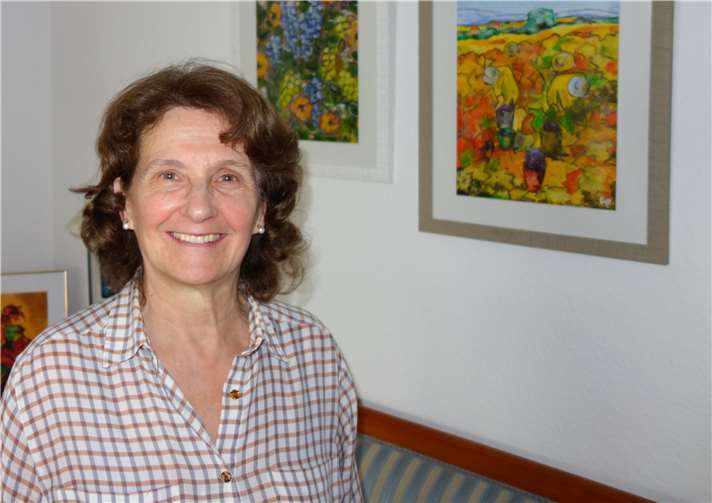 Mit Öl, Acryl oder Gips gestaltet Gisèle Hillen Landschaften, Stillleben und Fresken. privat