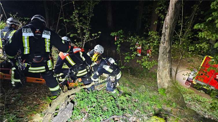Mit Seilen wurde der Mann gesichert. Foto: FW Königswinter