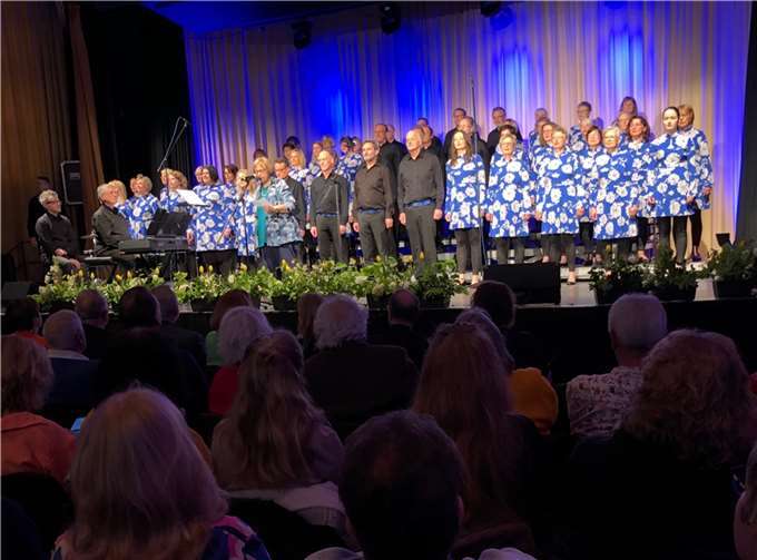 Mit dem Song „Wir ziehen in den Frieden“ und Standing Ovations der Anwesenden beendete der Konzertchor „Cäcilia“ Queckenberg sein beeindruckenden Friedenskonzert. Foto: privat
