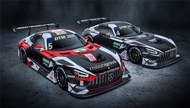 Mit den beiden Mercedes-AMG GT3 startet HRT in der DTM. Foto: Haupt Racing Team