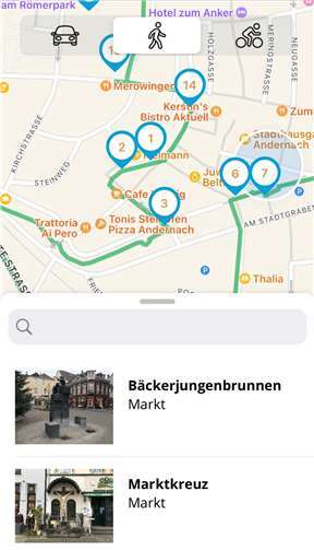 Mit der Andernach-App sind jetzt auch digitale Touren durch die Stadt Andernach mit all ihren Sehenswürdigkeiten möglich. Copyright: Stadtverwaltung Andernach