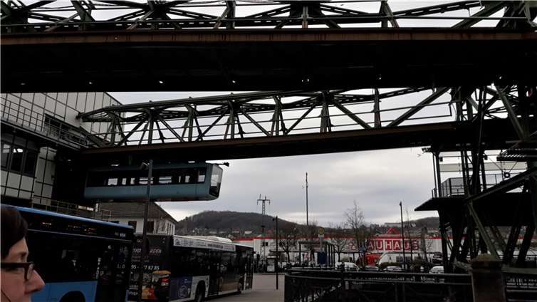 Mit der Schwebebahn erlebte die Gruppe eine Stadtrundfahrt der außergewöhnlichen Art. Foto: Silvia Schröder
