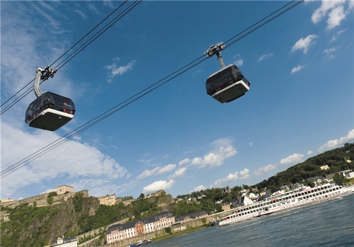 Mit der Seilbahn Koblenz dem Erlebnissommer auf der Festung Ehrenbreitstein entgegen schweben. privat