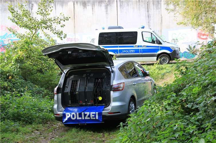 Mit einem Spezialtransporter war die Hundeführerin aus Koblenz angerückt.  Foto: GS