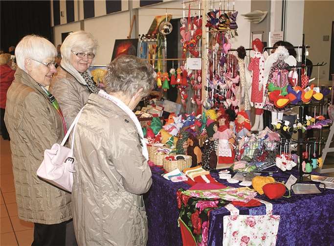 Mit großem Interesse studierten Jung und Alt die unterschiedlichen Angebote des Kunsthandwerkermarktes.DL