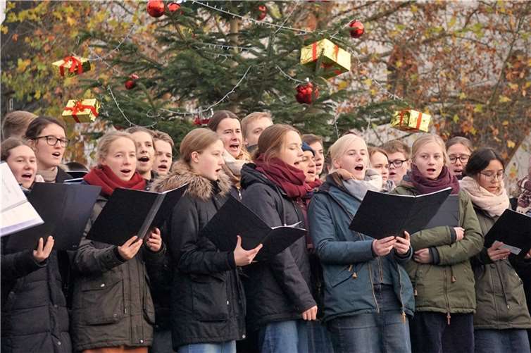 Mit herrlichen Stimmen, stimmungsvollen Liedern und warmen Worten, bereicherte die Jugend der Mennoniten Brüdergemeinde den Weihnachtsmarkt.