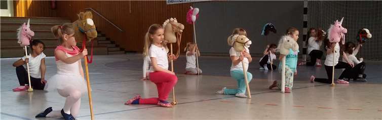 Mit ihren Steckenpferden tanzten die Kinder zu "Bibi und Tina" und begeisterten damit die Zuschauer.privat