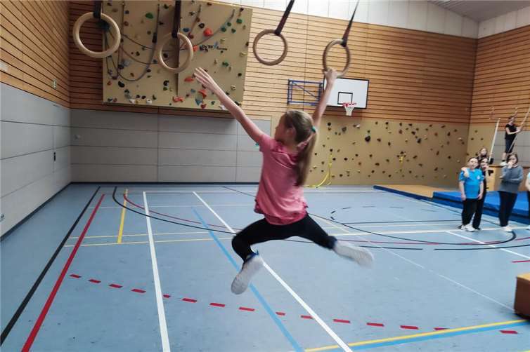 Mit viel Mut und Kraft wurde eine besondere Sportstunde bewältigt.Foto: privat