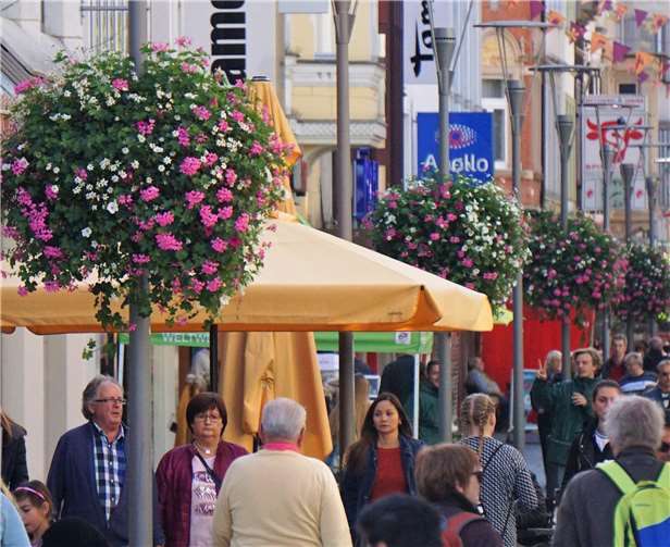 Miteinem Wettbewerbgab BLICK aktuell denAnstoß zu den Blumenampeln in derFußgängerzone.Foto: FF