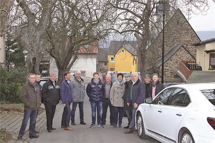 Mitglieder der CDU Brohltal und des Gemeinderates Niederdürenbach informieren sich über den Zustand der Kastanienbäume in Hain. privat