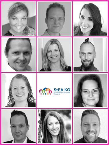 Mitglieder des Stadtelternausschusses, v.o. und v.li.: Sarah Raffauf, Stephan Körner, Jasna Alderath, Dr. Thomas Schlegat, Steffi Puschmann, Christian Rivarola Greulich, Prof. Dr. Jane Lê, Dr. Frauke Antenbrink, Kay Lister, Laura Sistenich, Markus Rönsch. Quelle: StEA Koblenz