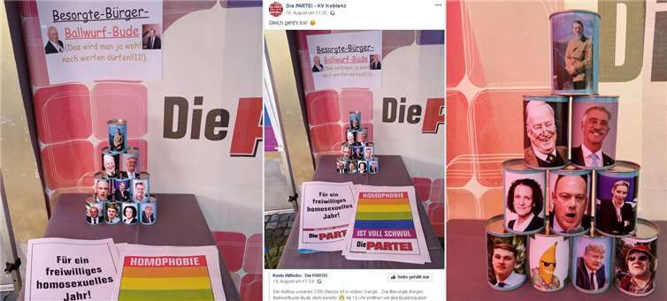 Montage: CF / Quelle: Facebook / Die PARTEI KV Koblenz / Kevin Wilhelm