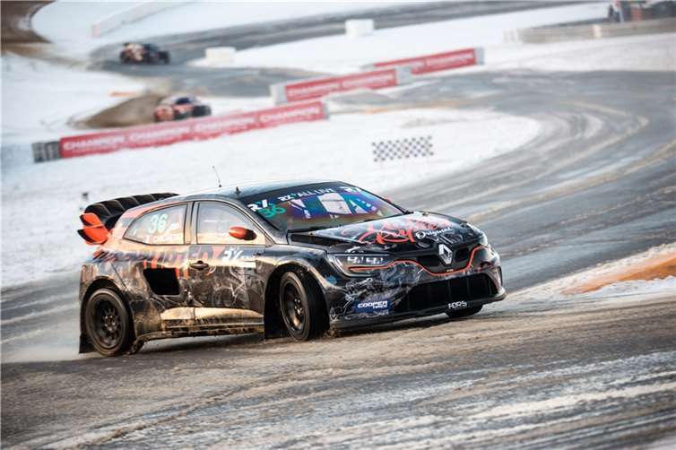 Motorsport bei winterlichen Bedingungen bei der FIA World Rallycross Championship am Nürburgring. Foto: Nürburgring