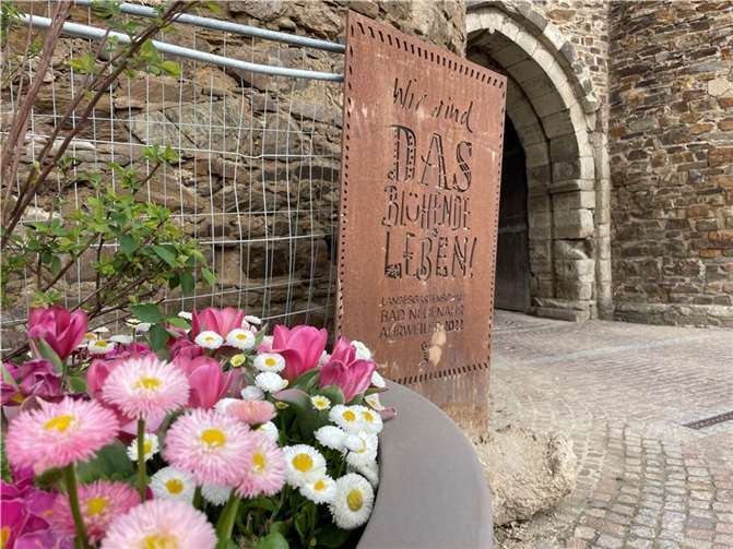 Motto-Tafel zur ursprünglich geplanten Laga.  Foto: ROB