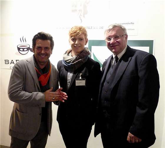 Musical-Erfinder Mario Wieland (M.) mit Thomas Anders und Oberbürgermeister Prof. Dr. Joachim Hofmann-Göttig.