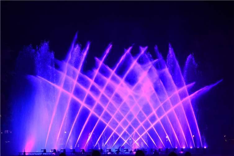 Musik, Licht, und Wasser: Die Dankwelle stand der Klangwelle in nichts nach.  Foto: CF