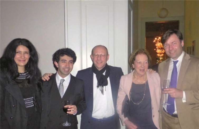 Myriam Farid (Pianistin aus Ägypten), Karim Said, Torsten Schreiber (Impresario), Irene Diederichs (Mäzenatin) und Malte Boeker (Direktor des Beethovenhauses in Bonn) freuten sich über das gelungene Konzert.privat