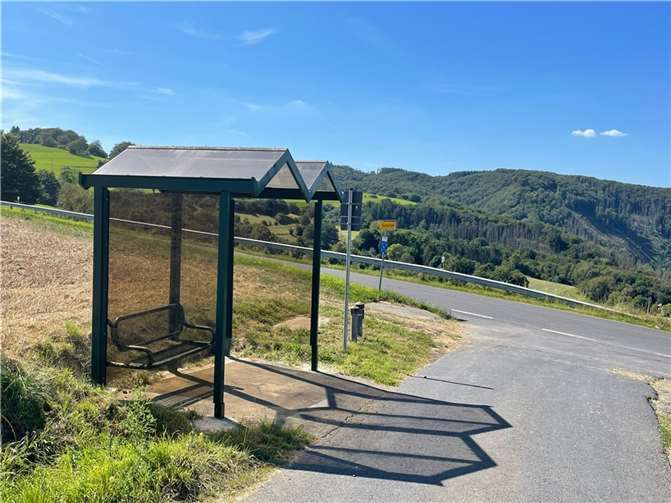 Nach Jahren hat der Ortsteil Spreitchen wieder eine Buswartehalle, die sich gut der Landschaft anpasst.  Foto: Thomas Boden