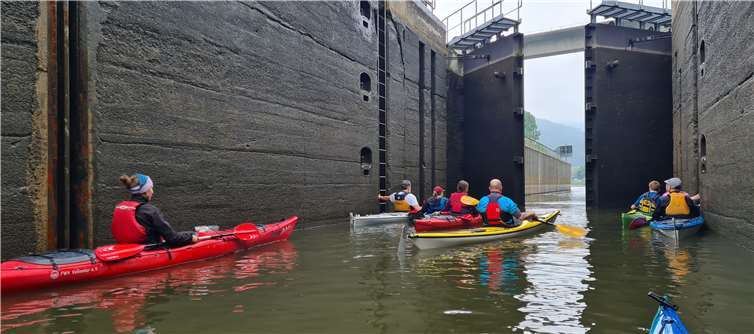 Nach Passage der unteren Lahnschleuse ging es weiter auf den Rhein. Foto: privat