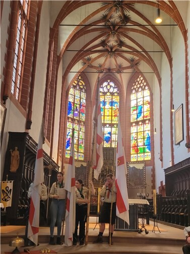 Nach der Ankunft in Klausen folgte ein Wortgottesdienst.