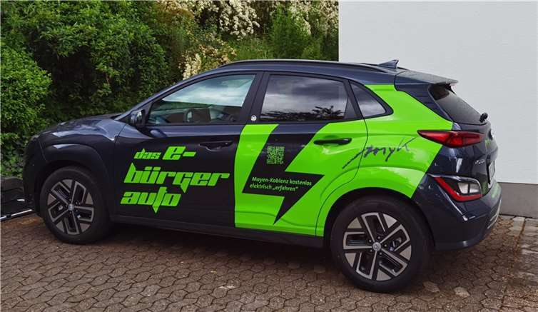 Nach der Stationierung in Eich kommt vom 22. August bis 20. November 2022 das E-Bürgerauto nach Kell. Foto: Stadtverwaltung Andernach