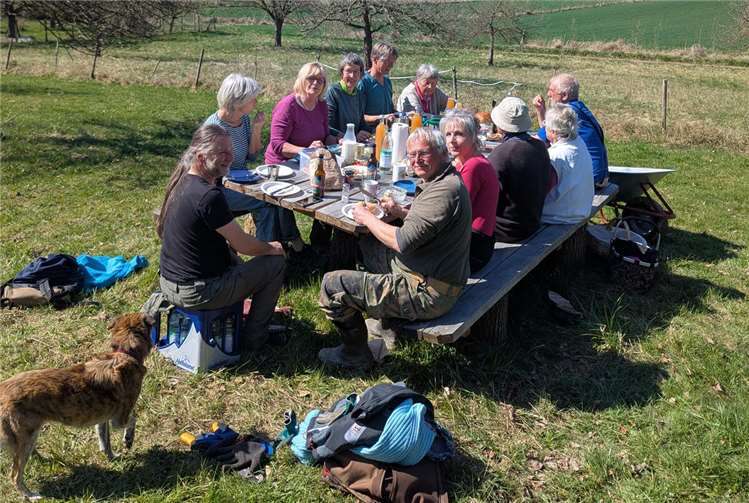Nach getaner Tat genießen die Helfer ein Picknick auf der schönen Streuobstwiese. Foto: privat