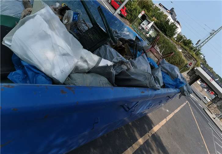 Grüne beteiligen sich am Rhine Cleanup Nach wenigen Stunden kam eine ganze menge Müll zusammen.