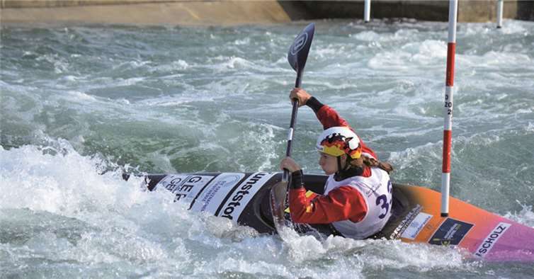 Nach zwei von vier Rennen top im Kajak-Einer der Damen: Ricarda Funk
