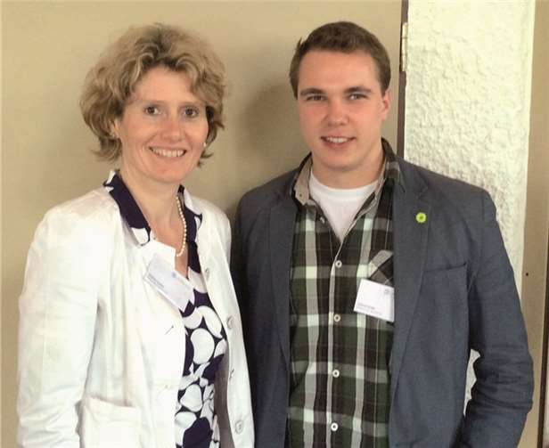 Nahmen für die Grünen an der Youthvoice-Veranstaltung teil: Wirtschaftsministerin Eveline Lemke und Robert Kolle aus Bad Bodendorf.privat