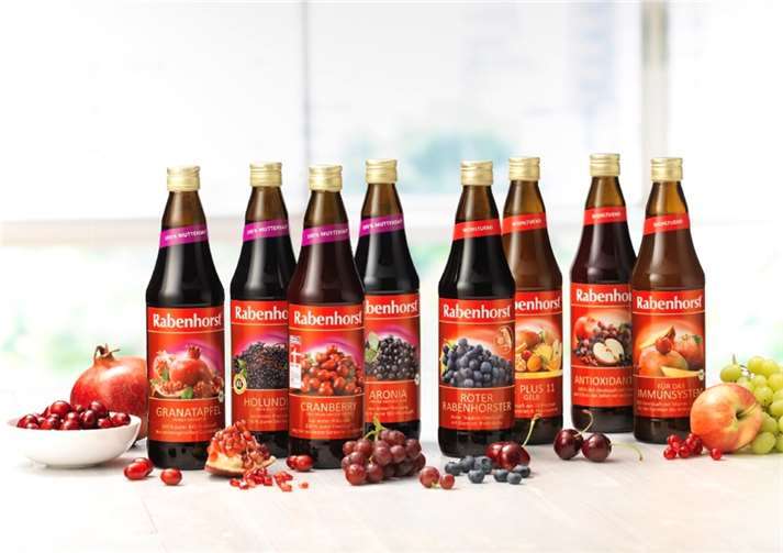Natürlich gibt es im Werksverkauf auch die Hochwertigen Frucht- und Gemüsesäften der Marke Rabenhorst.