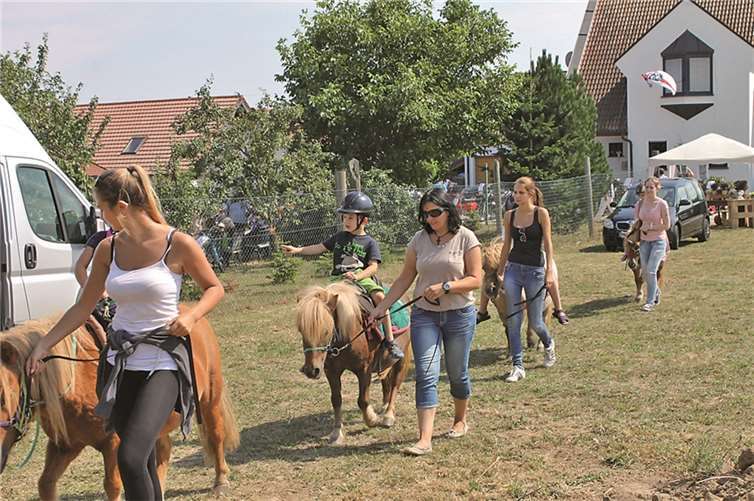 Neben Clowns und Spielwiese erfreute vor allem das Ponyreiten die kleinen Besucher.