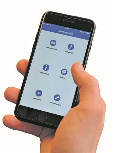 Neben dem Kalender für die verschiedenen Abfuhrtermine mit Erinnerungsfunktion für das Rausstellen der Tonne, enthält die kostenlose App für iOS und Android auch viele Informationen rund ums Thema Abfall.privat