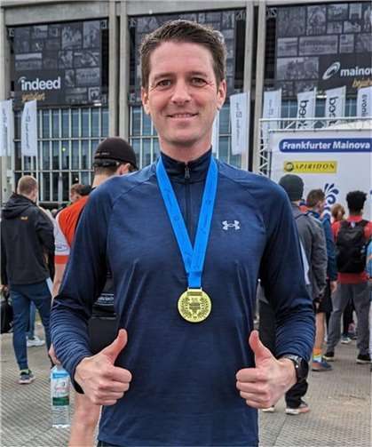 Neue persönliche Bestzeit über die HM Distanz lief Ralph Desgronte (LT Puderbach) beim 22. Mainova HM in Frankfurt. Foto: A. Martin