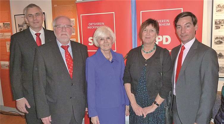 Neujahrsempfang der SPD (v.l.): Andreas Soboll, Dietmar Danz, Erdmute Rebhan, Dr. Brigitte Kuchta, Sebastian Hartmann. privat