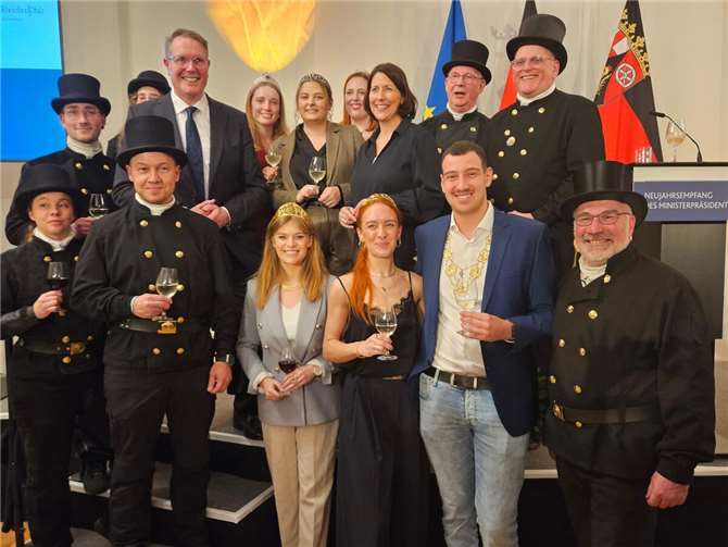 Neujahrsempfang in Mainz mit Ministerpräsident Alexander Schweitzer und Wirtschaftsministerium Daniela Schmitt.