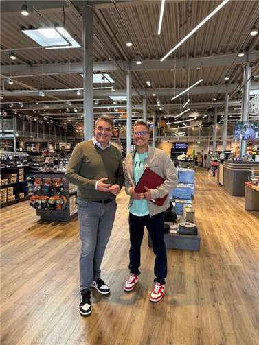 Nicolas Cordes zu Besuch bei Niesmann Caravaning.  Foto: privat